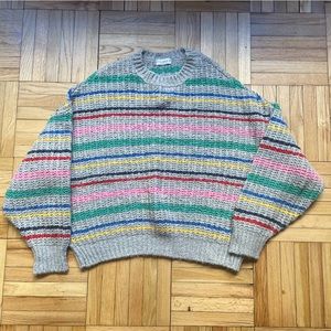 Pull&Bear Multi Stripe Oversized Sweater Size Medium